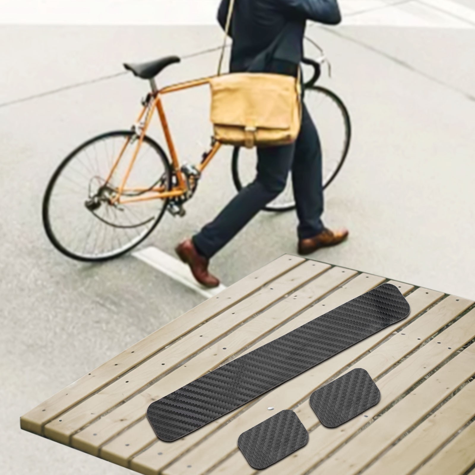 Rust Resistant Bicycle For Chainstay Frame Protector Carbon Fiber Texture