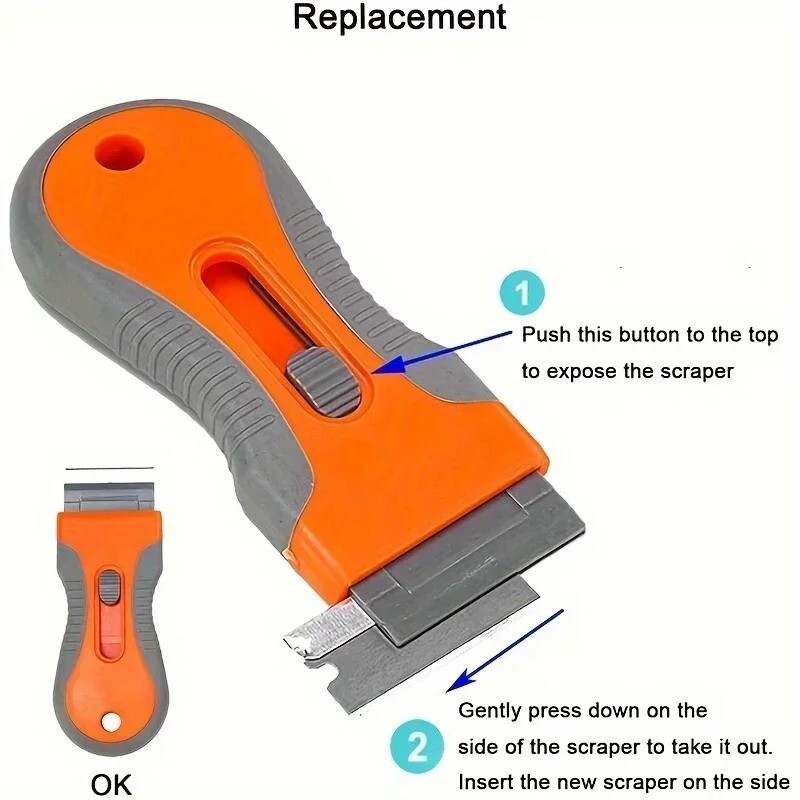 Razor Scraper Tools with 10 Blades Multipurpose Two Tone Cleaning Tools
