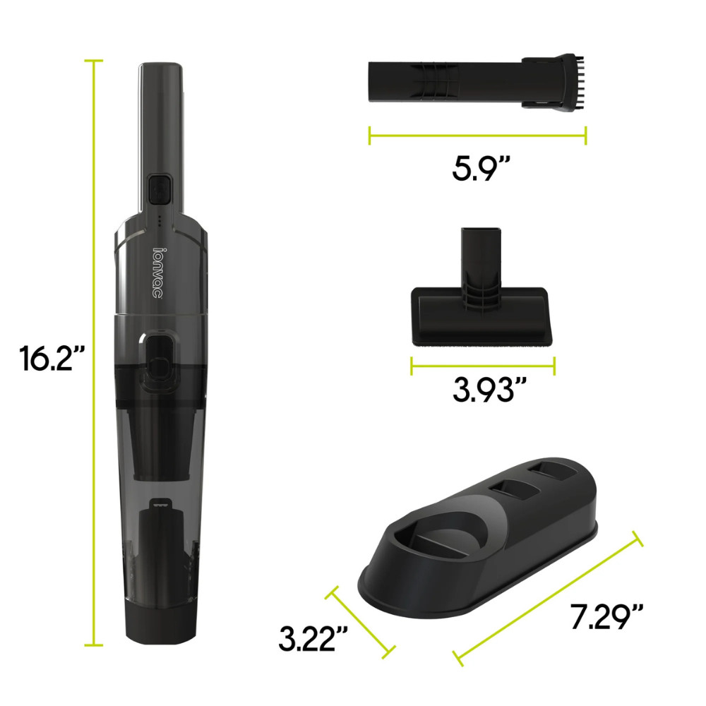 IonVac PowerMax Cordless Handheld Vacuum Cleaner USB Charging with Attachments