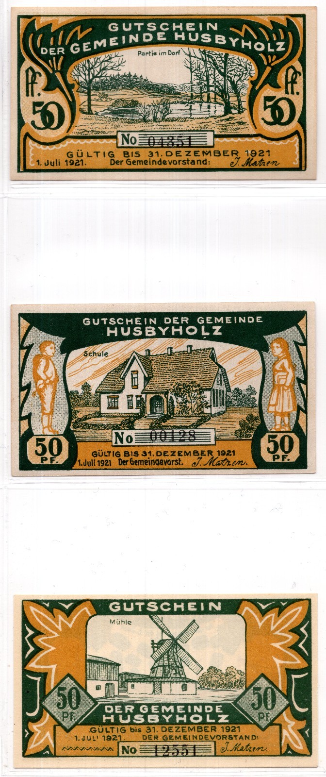 1921 Germany Husbyholz Notgeld 6 Note Set (1872)