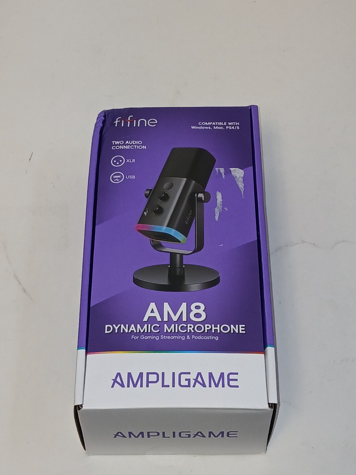 Fifine AM8 Ampligame Dynamic USB/XLR Microphone RGB - Black - OPEN BOX - TESTED