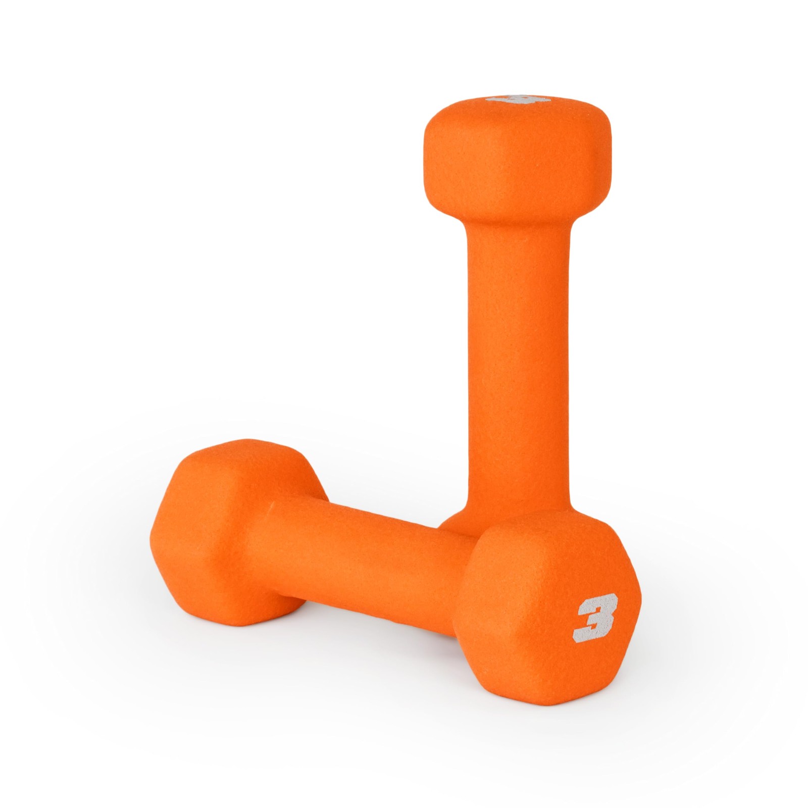 Barbell Neoprene Dumbbell Weights, 3 lb Pair, Spiced Orange