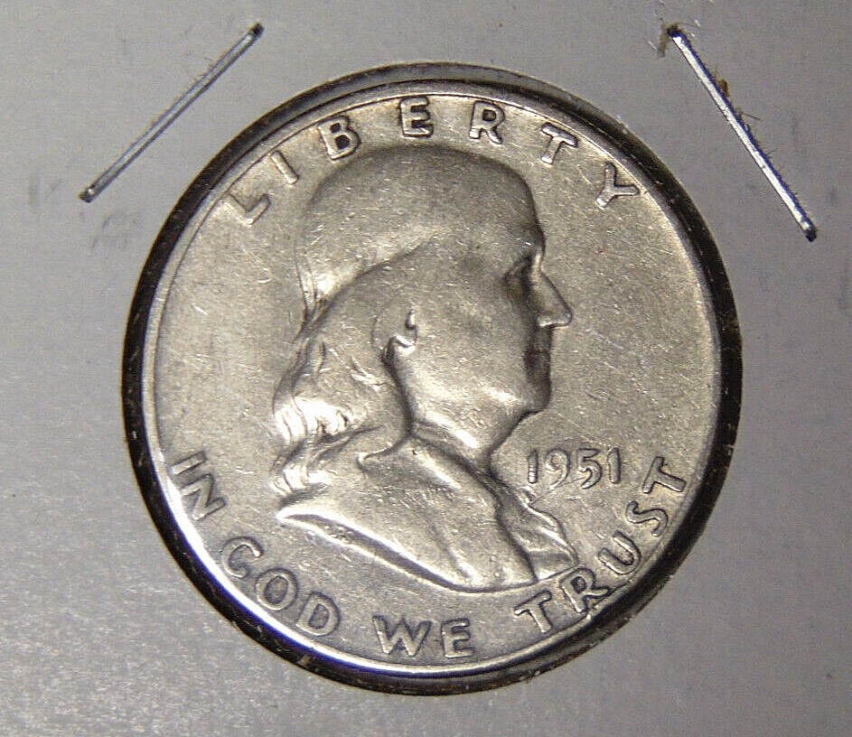 1951-S Franklin Silver Half Dollar Circulated Detail San Francisco (43024)