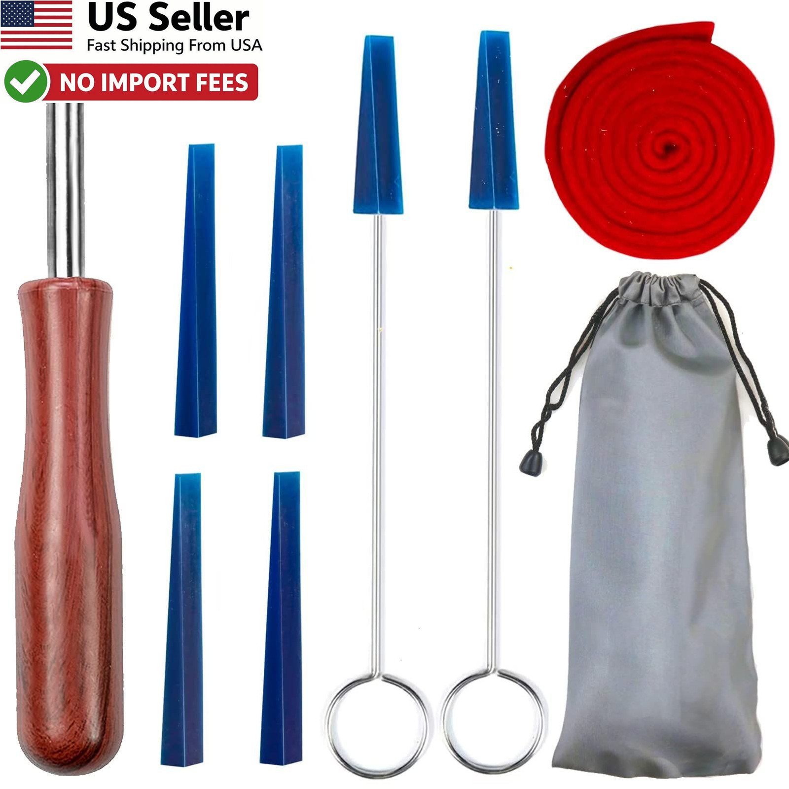 Piano Tuning Kit 8PCS Professional Wrench Hammer Rubber Mutes Set FROM USA