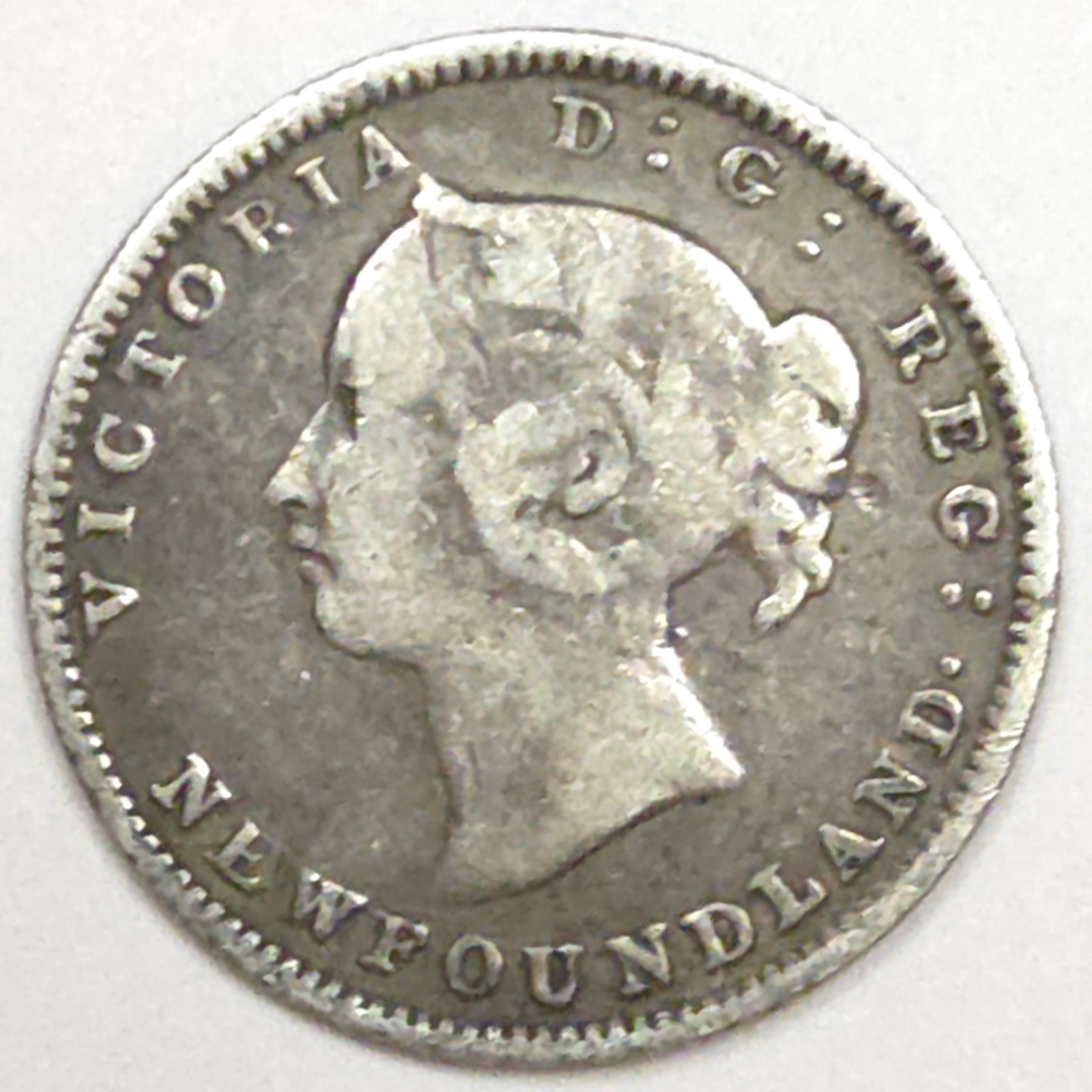 1896 Newfoundland Canada Silver 5 Cents - F (Lot#1)
