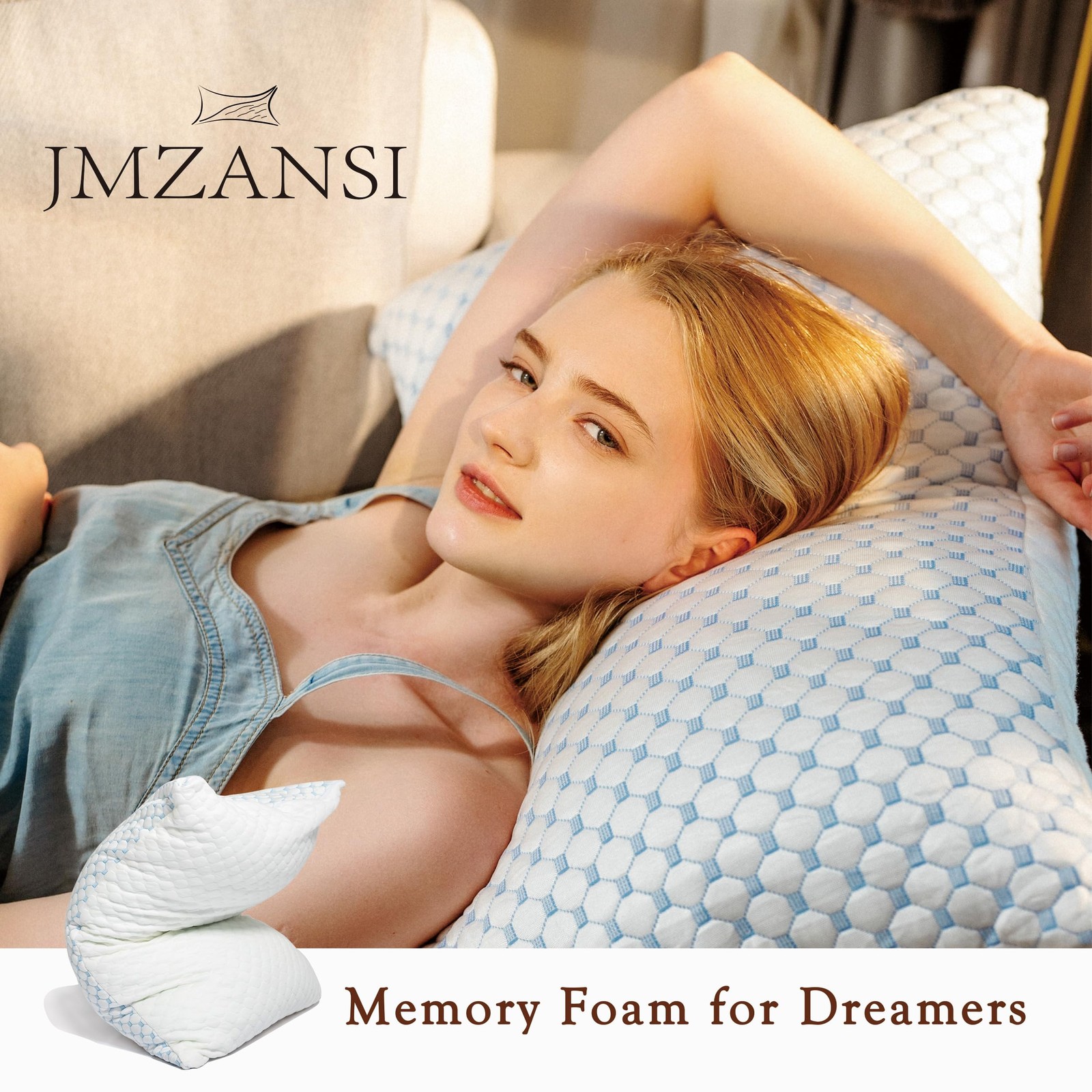 Premium Adjustable Shredded Memory Foam Pillow - Suitable for Side, Back, and