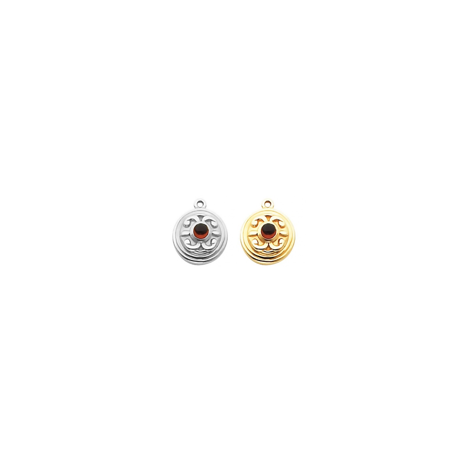 10K 14K 18K Gold 3 mm Round Round Bezel-Set Dangle