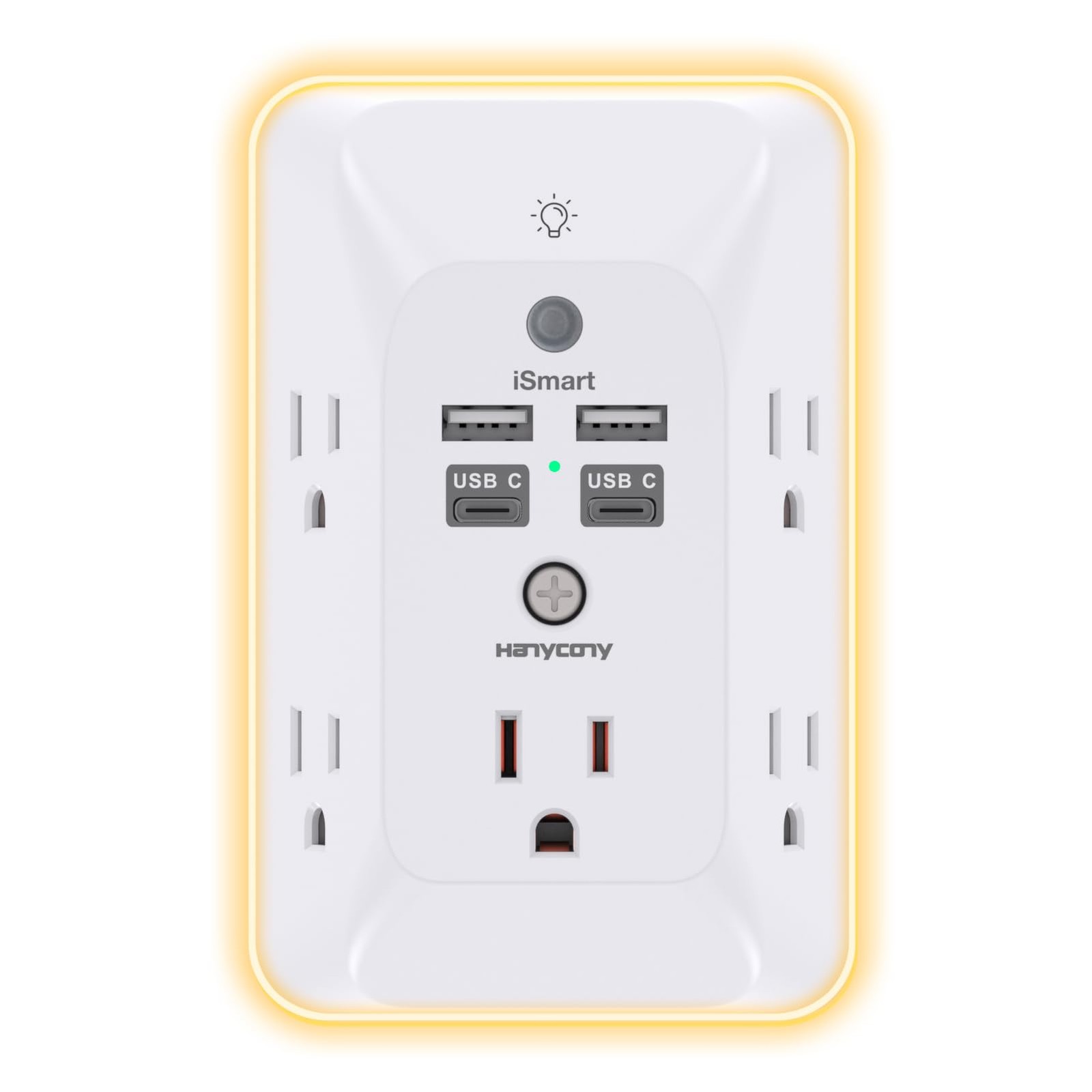 Multi Plug Outlet, Outlet Extender with 4 USB Ports (2 USB C) and Night Light...