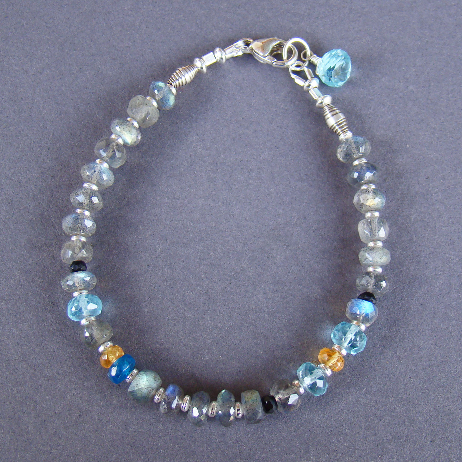 Labradorite, Apatite, Mandarine Garnet & Sterling Silver Bracelet U&C Sundance