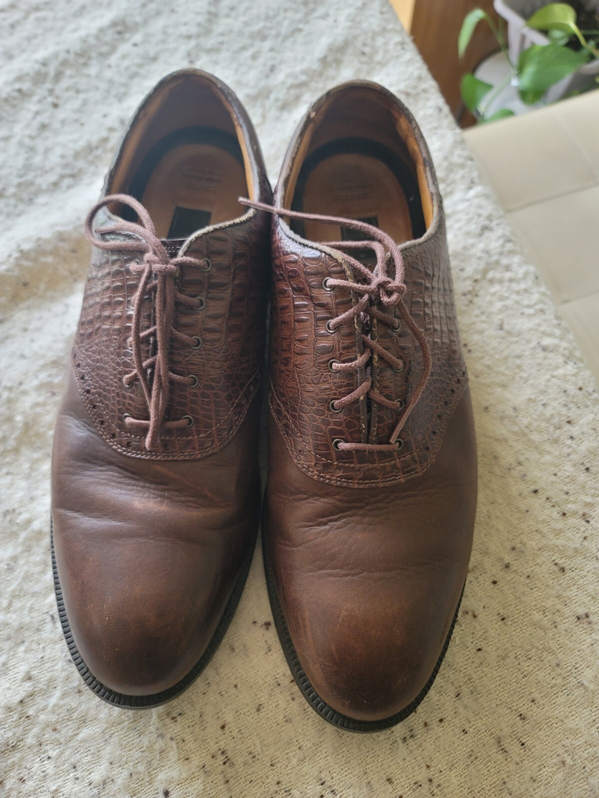 Nike Air Comfort Kempshall Last Brown Leather Golf Shoes Mens