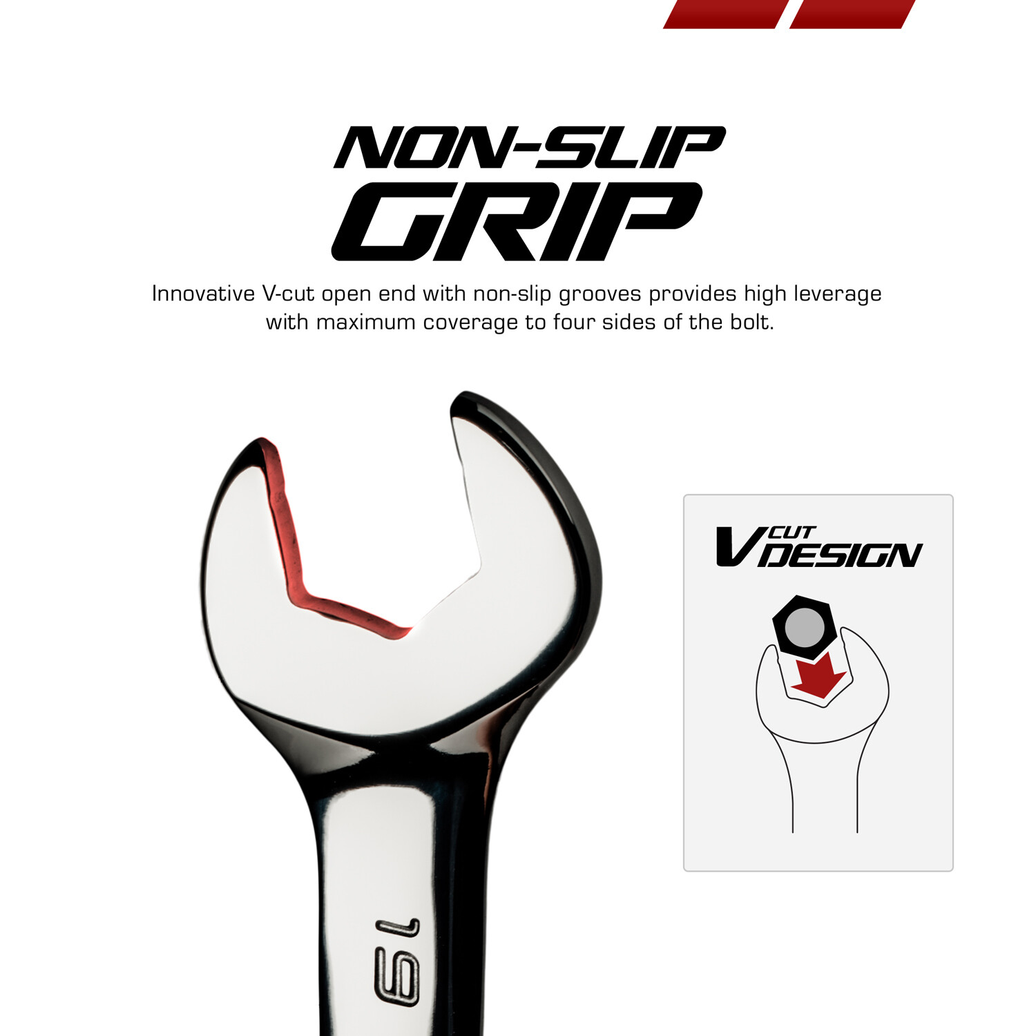 NON STOP Ultrafine Reversible Ratcheting Combination Wrench, Single in Metric