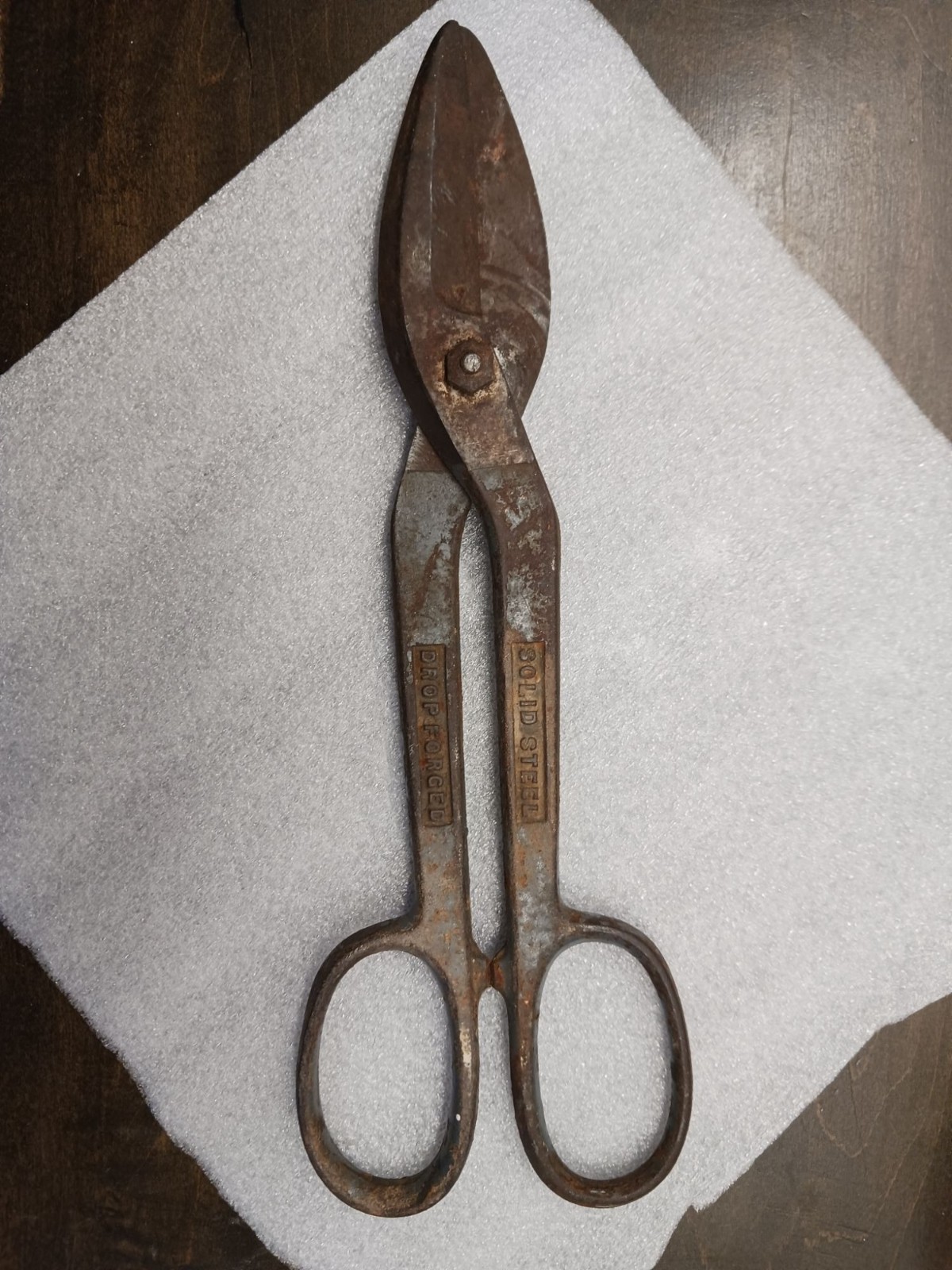 Vintage Solid Steel Shears Tin Snips 12"