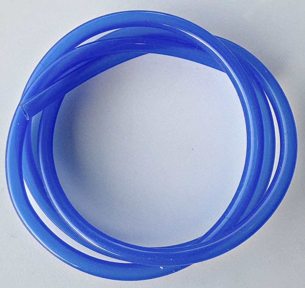 Package of 3ft section of 4mm ID x 6mm OD Silicone Tubing/Semi-Transparent Blue