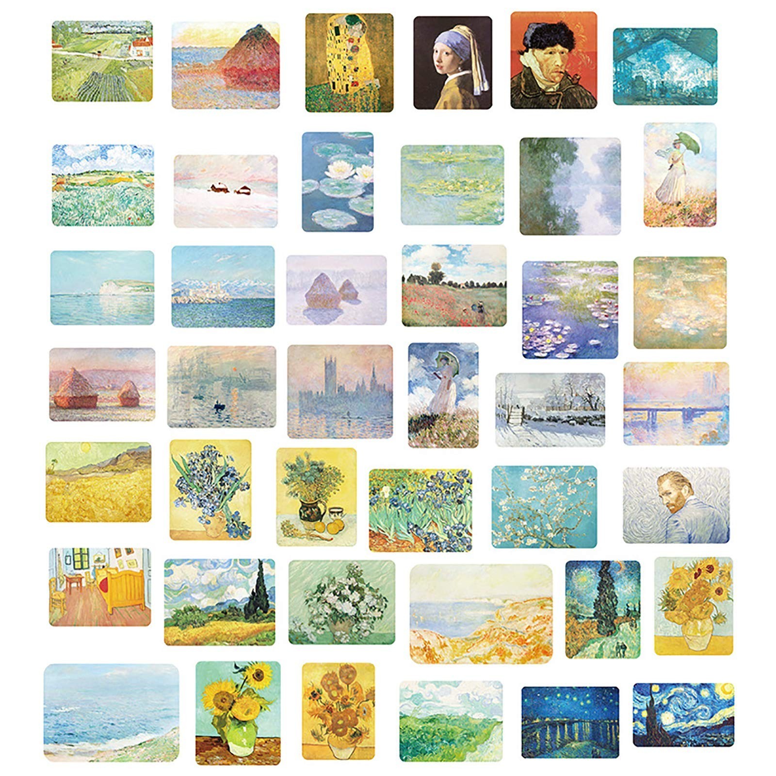 Doraking 200PCS Middle Size Art Theme Scrapbook Washi Stickers for Scrapbooki...