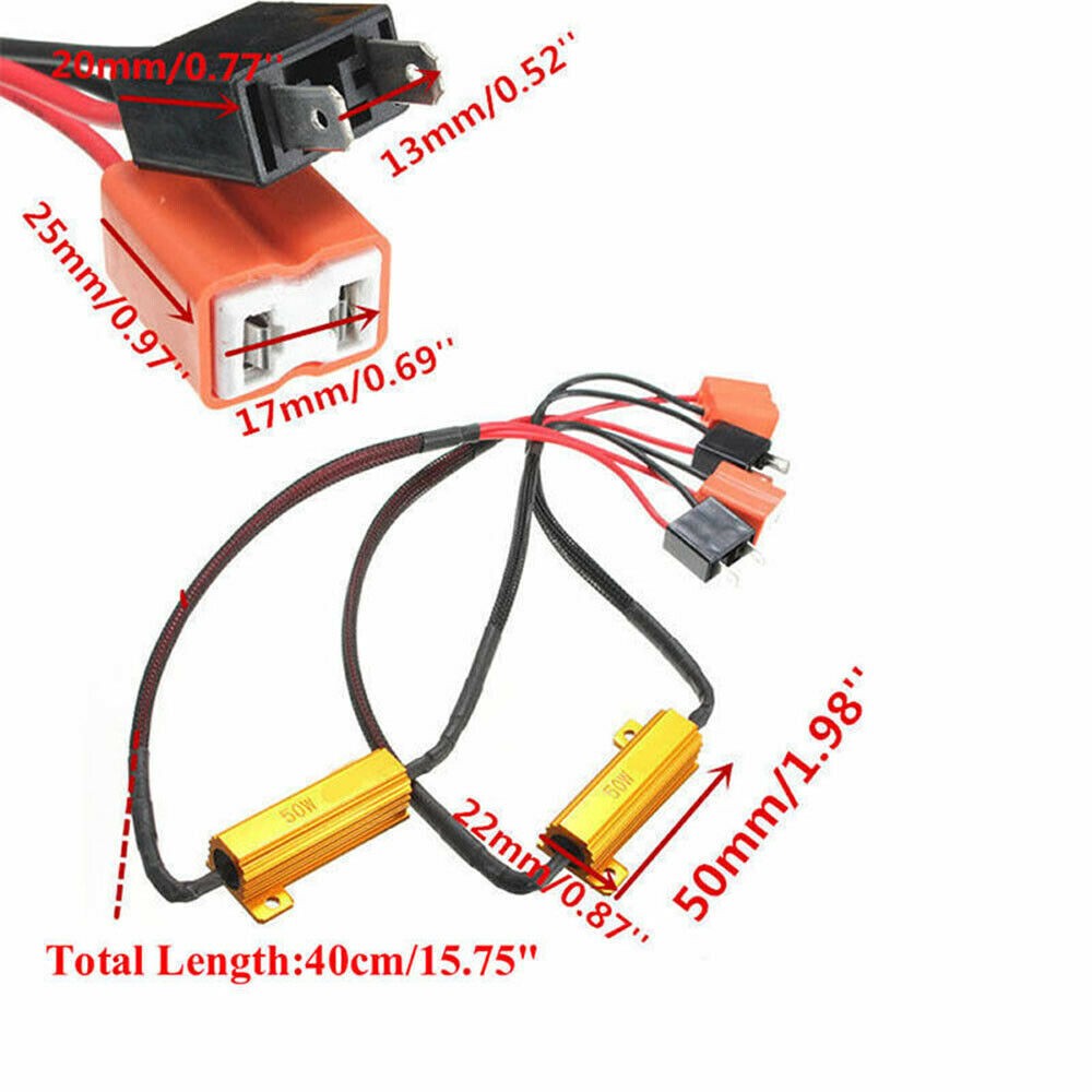 H7 LED Headlight Canbus Decoder Anti Flicker Adapter Error Free Canceler Lamps