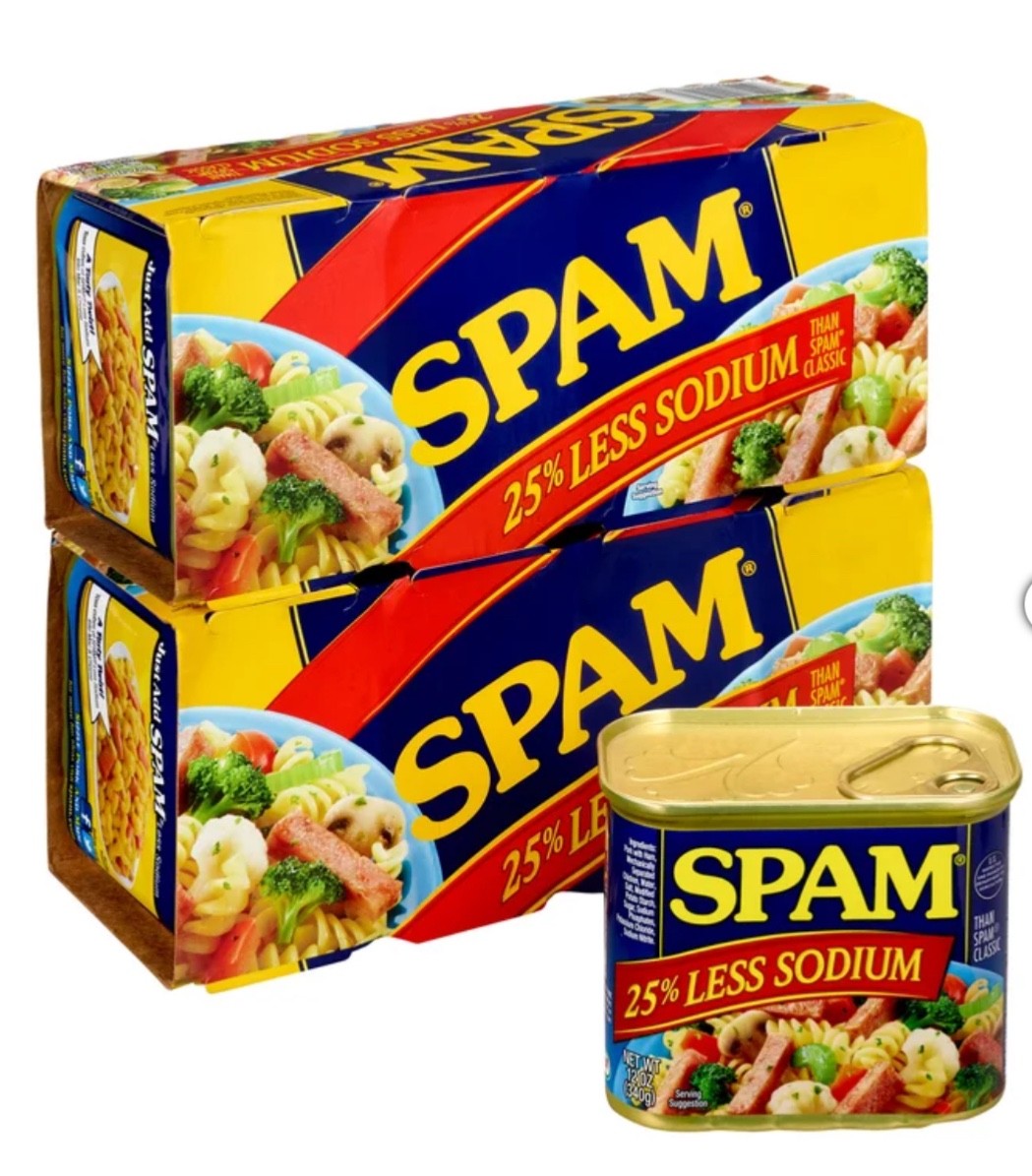 SPAM, 25% Less Sodium, 12 oz, 8-Count