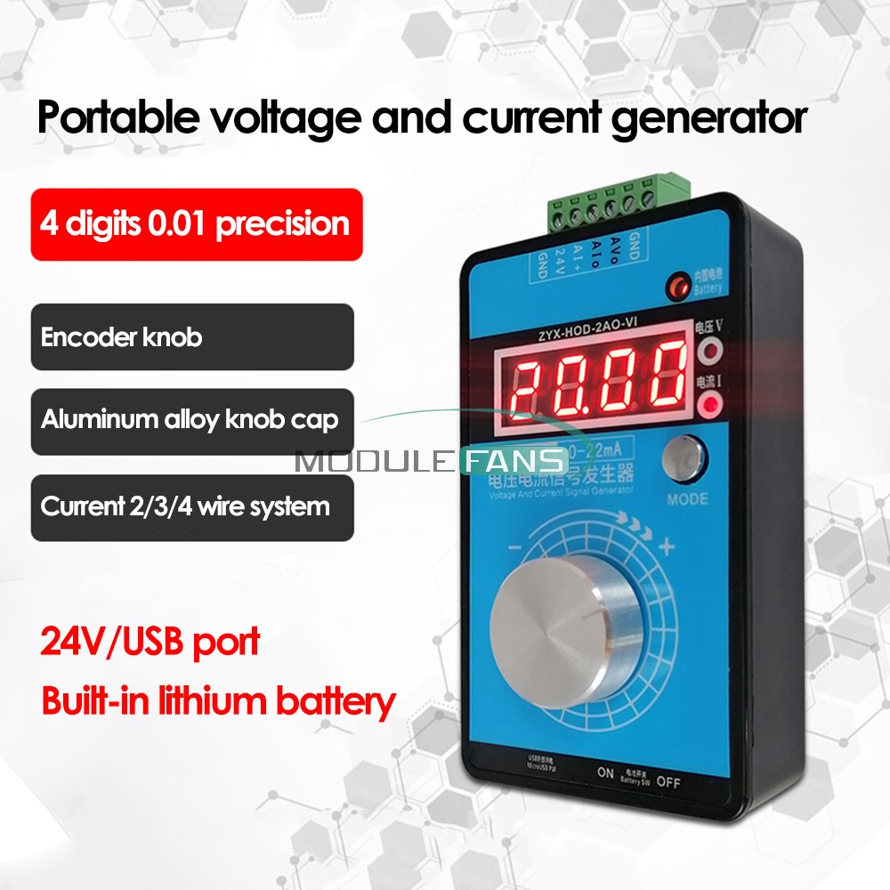 Handheld 0-5V-10V Voltage 0-4-20mA Current Signal Generator Process Calibrator