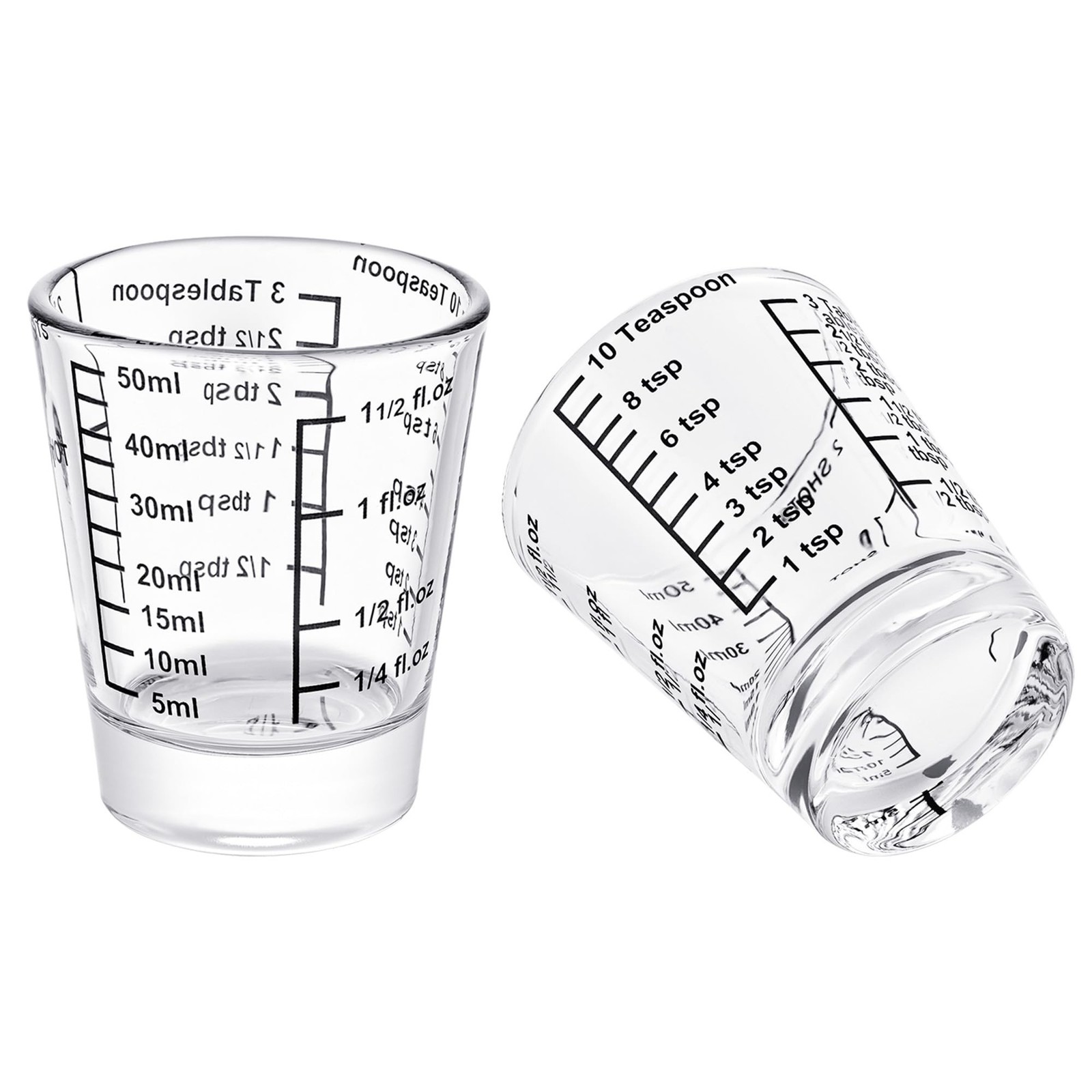Ackers Mini Measure Heavy Glass, 32-Incremental Measurements Multi-Purpose Li...