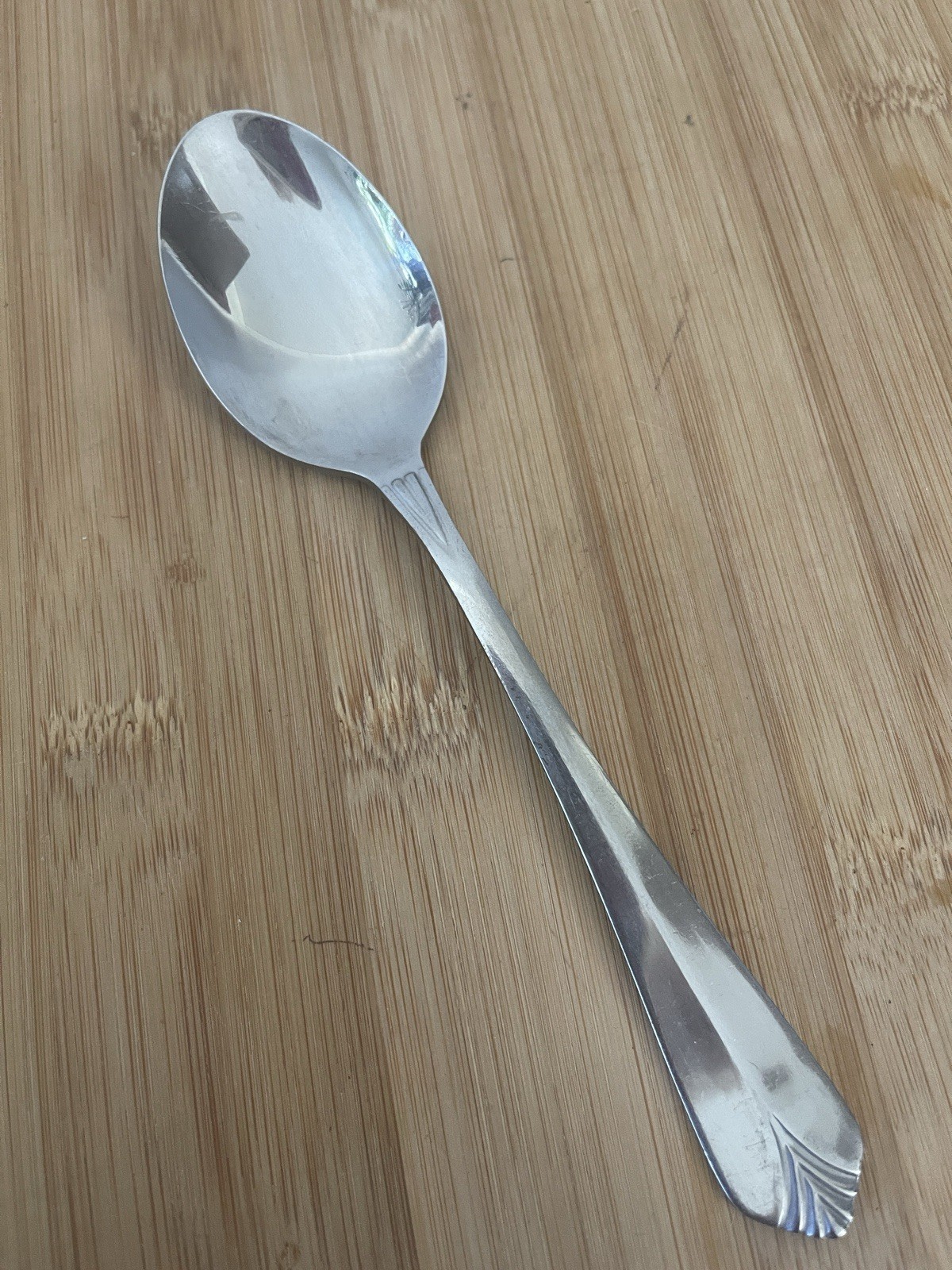 Cambridge Stainless KARLA KRYSTEN Inverted V Lines Plume PLACE SOUP SPOON 7”
