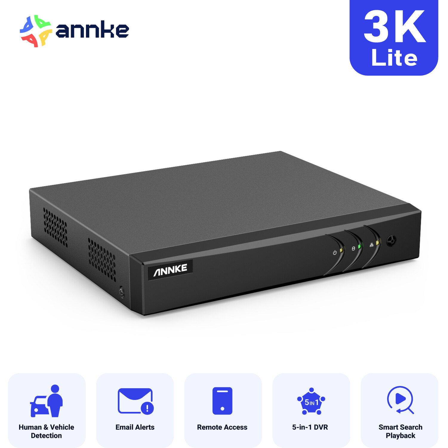 ANNKE 16CH 5IN1 5MP-N DVR H.265+ Digital Video Recorder for CCTV Security Camera