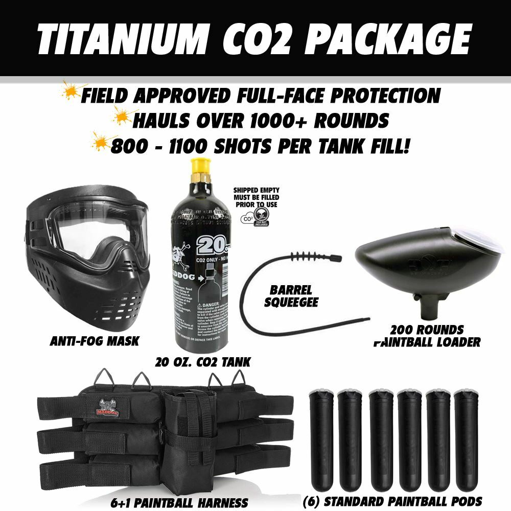 Maddog Tippmann Stormer Tactical Titanium Paintball Gun Marker Starter Package