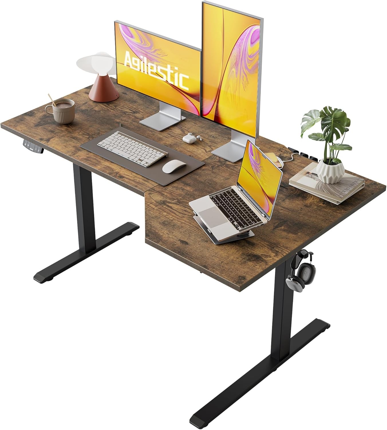Electric Standing Desk, Height Adjustable Desk, 55 x 32 Inch Sit Stand up for