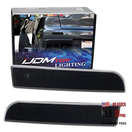 Rear Bumper Reflector Lenses Compatible With 2008-2016 Mitsubishi Smoked Lens