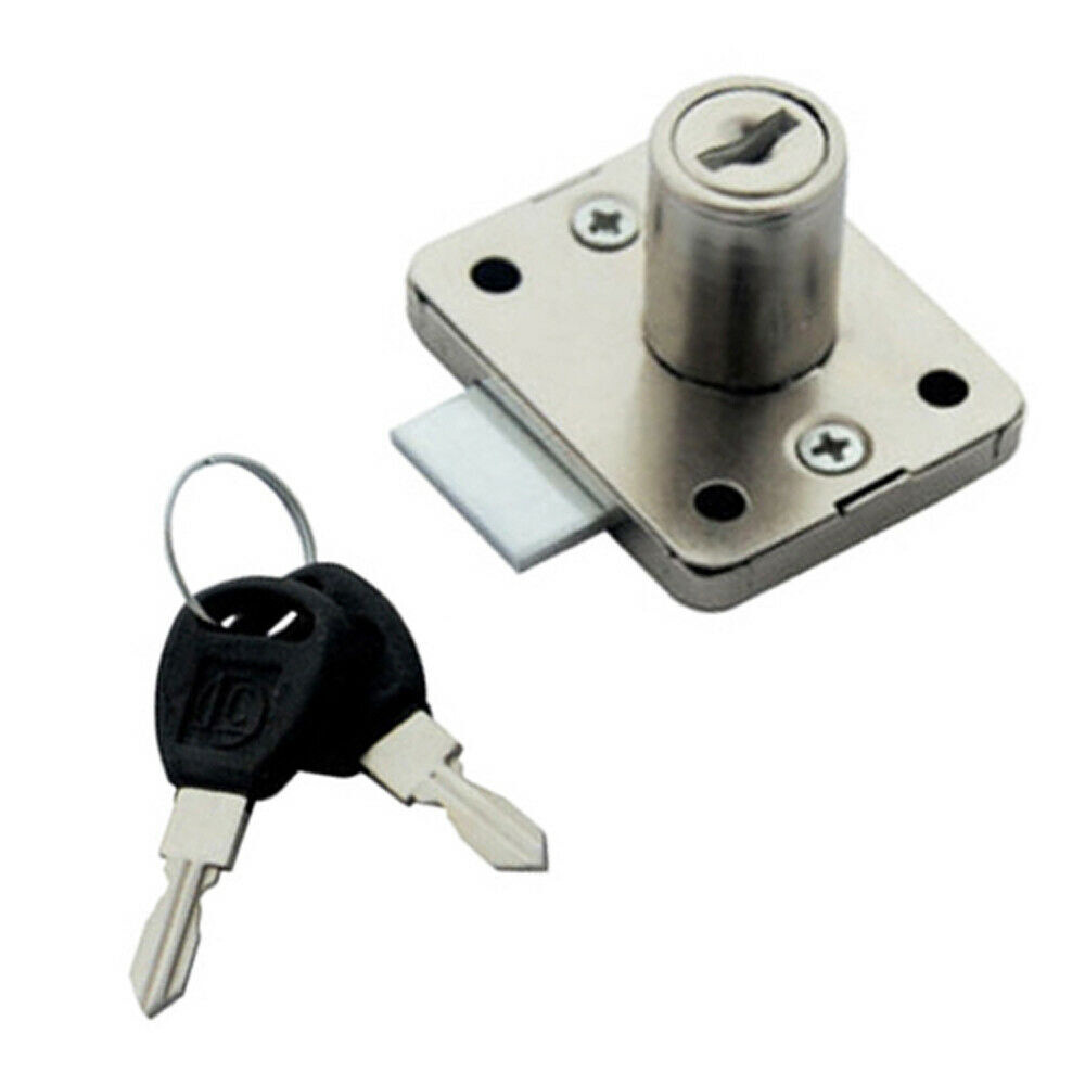 Metal Desk Drawer Dead Bolt Lock For Drawer Cabinet Cupboard Panel + 2 Keys A3GS
