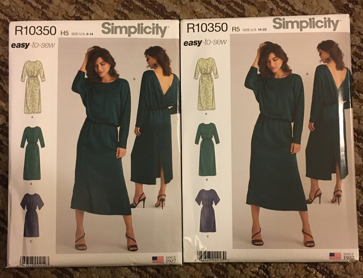 Simplicity Sewing Pattern 10350/9010 Misses' Dress Size 6-14 or 14-22 NEW