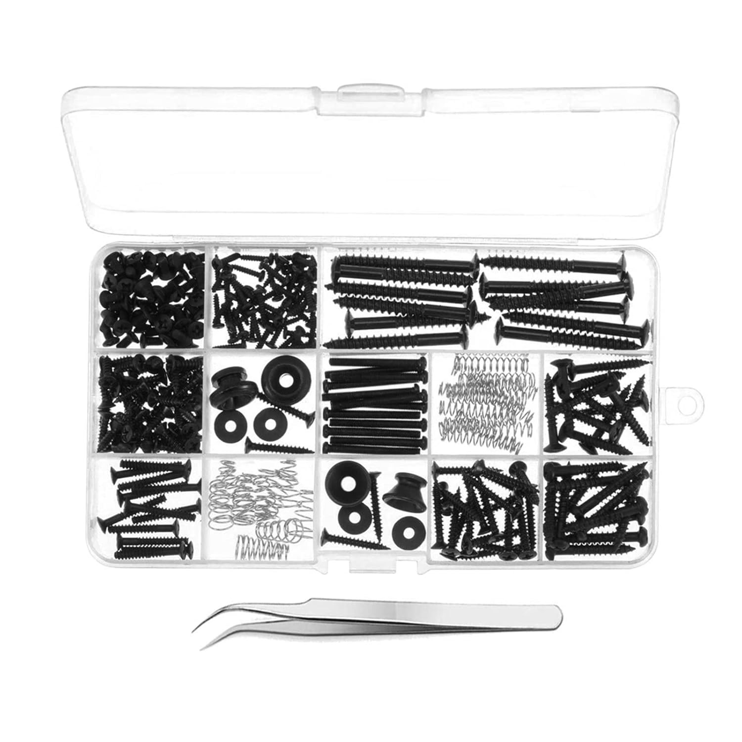 Guitar Screws Kit for Electric Bridge, Pickup, Pickguard, Tuner, black