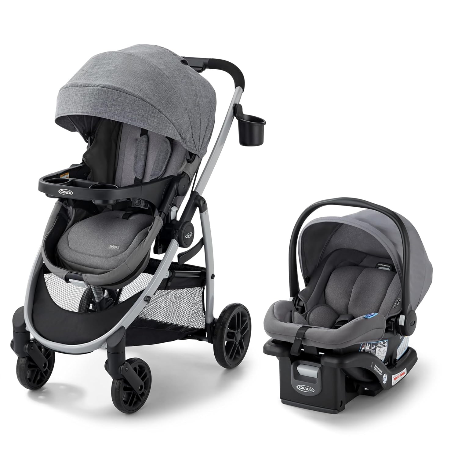 Graco Modes Pramette Travel System, Car Seat and Stroller Combo, Includes Snugri
