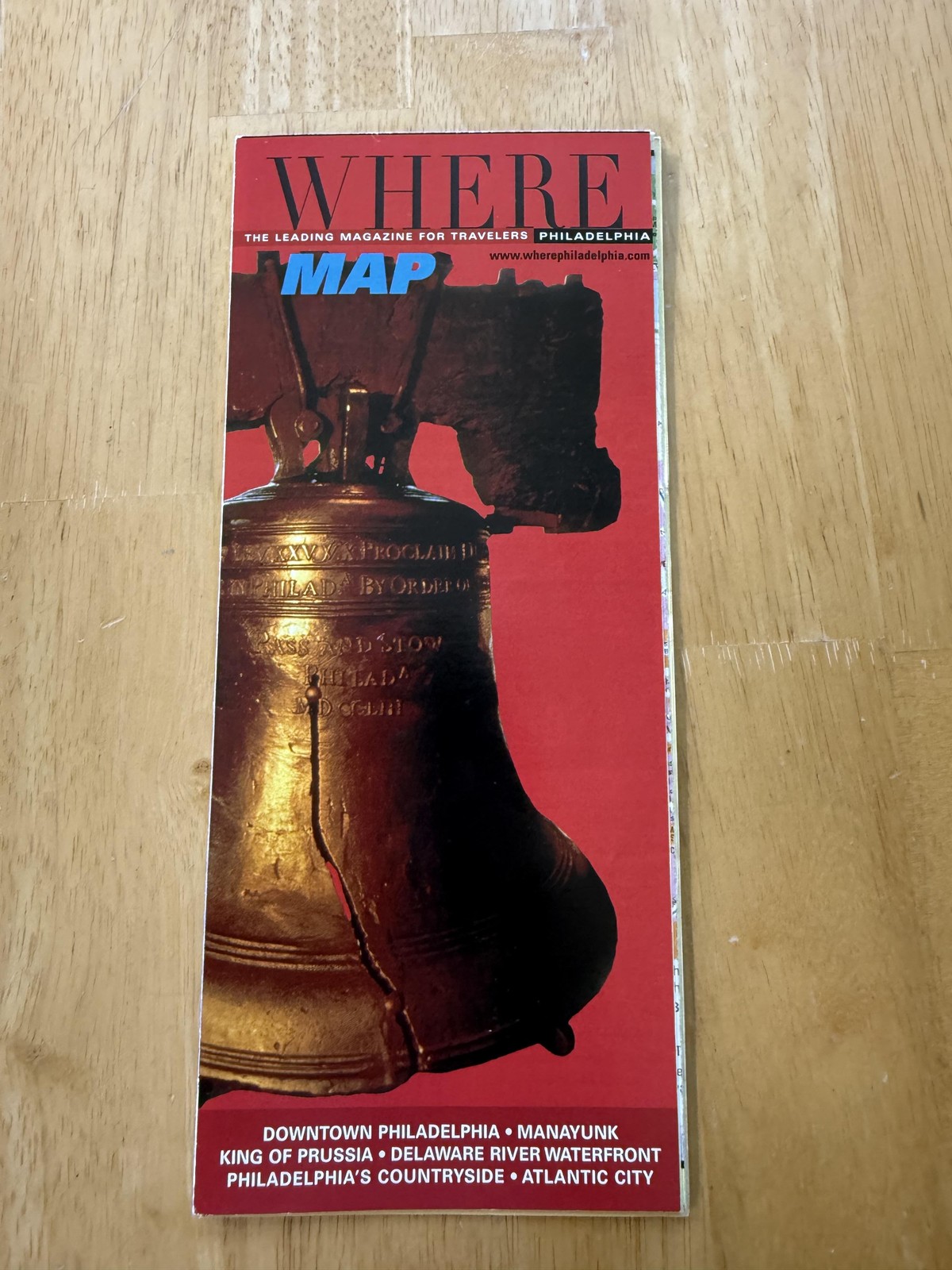Where Philadelphia Downtown Map Travel Guide Folded Brochure Atlantic City USA