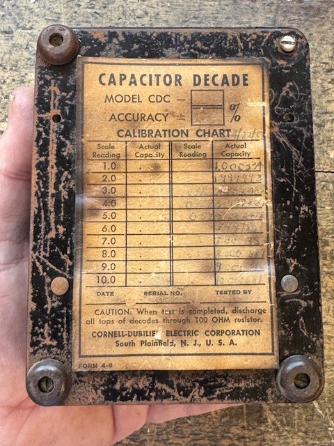 Cornell-Dubilier Model CDC3 Decade Capacitor