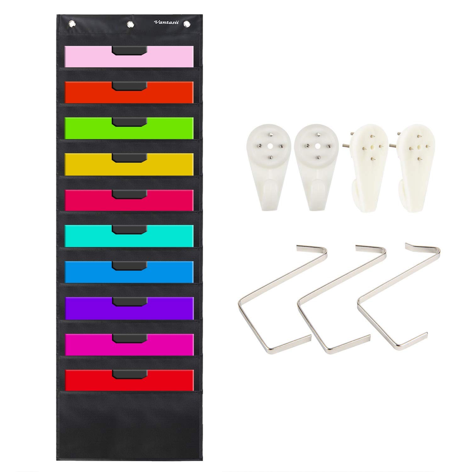 Vantasii Organization 10 Pockets(14” x 47”) without name tags, Nylon Pockets