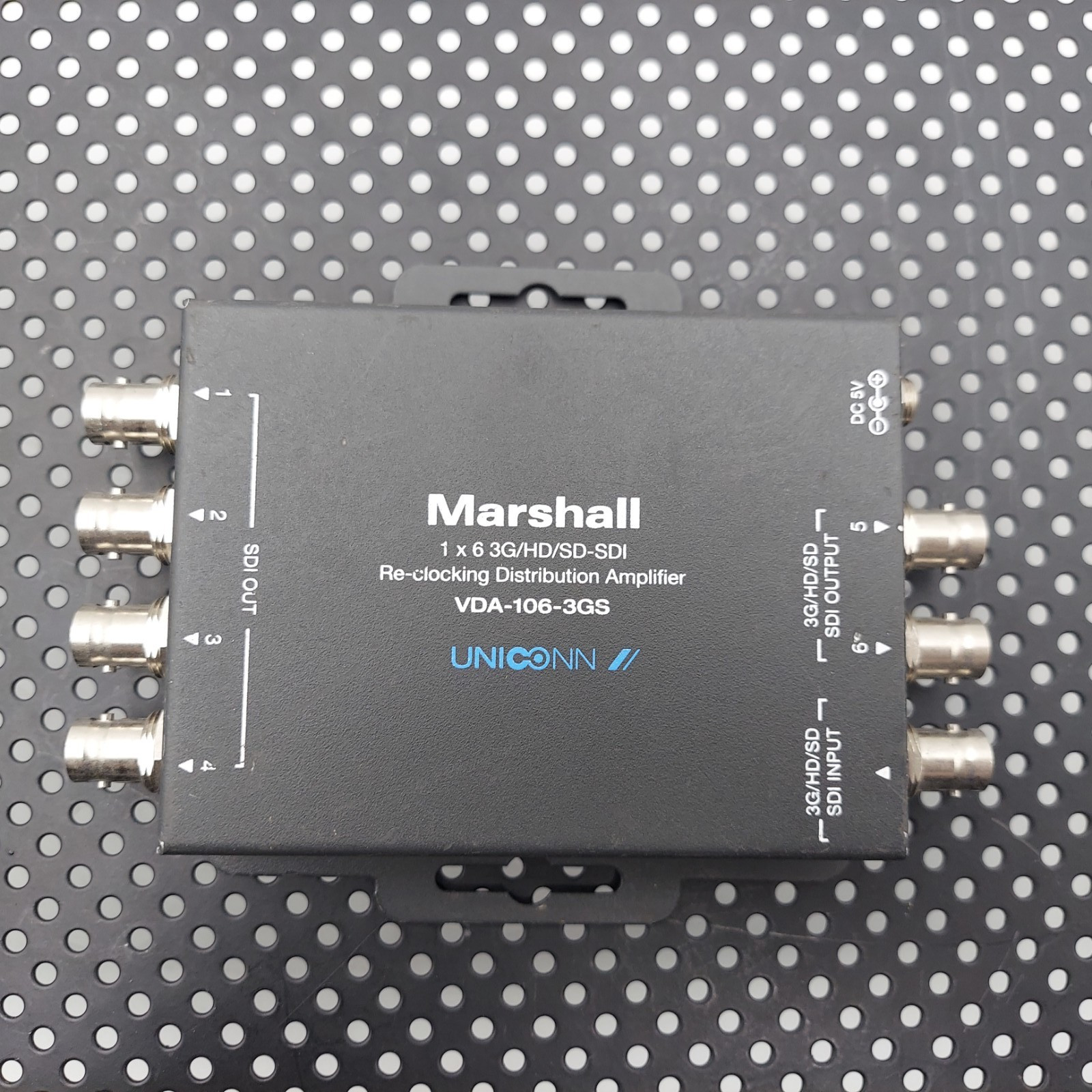 Marshall VDA-106-3GS 1x6 3G/HD/SD-SDI Reclocking Distribution Amplifier