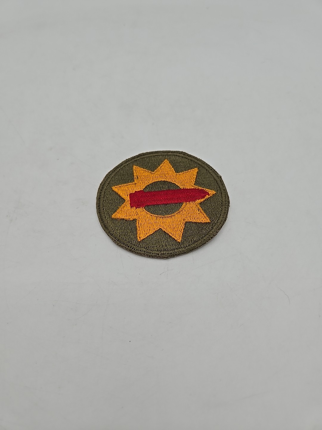 Rare Green Back Variant of the 9th Coastal Artillery Patch WWII 9 Point Star