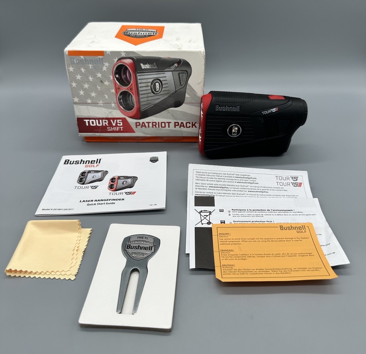 Bushnell Tour V5 Shift PARTS OR REPAIR ONLY Patriot Pack Golf Laser Rangefinder