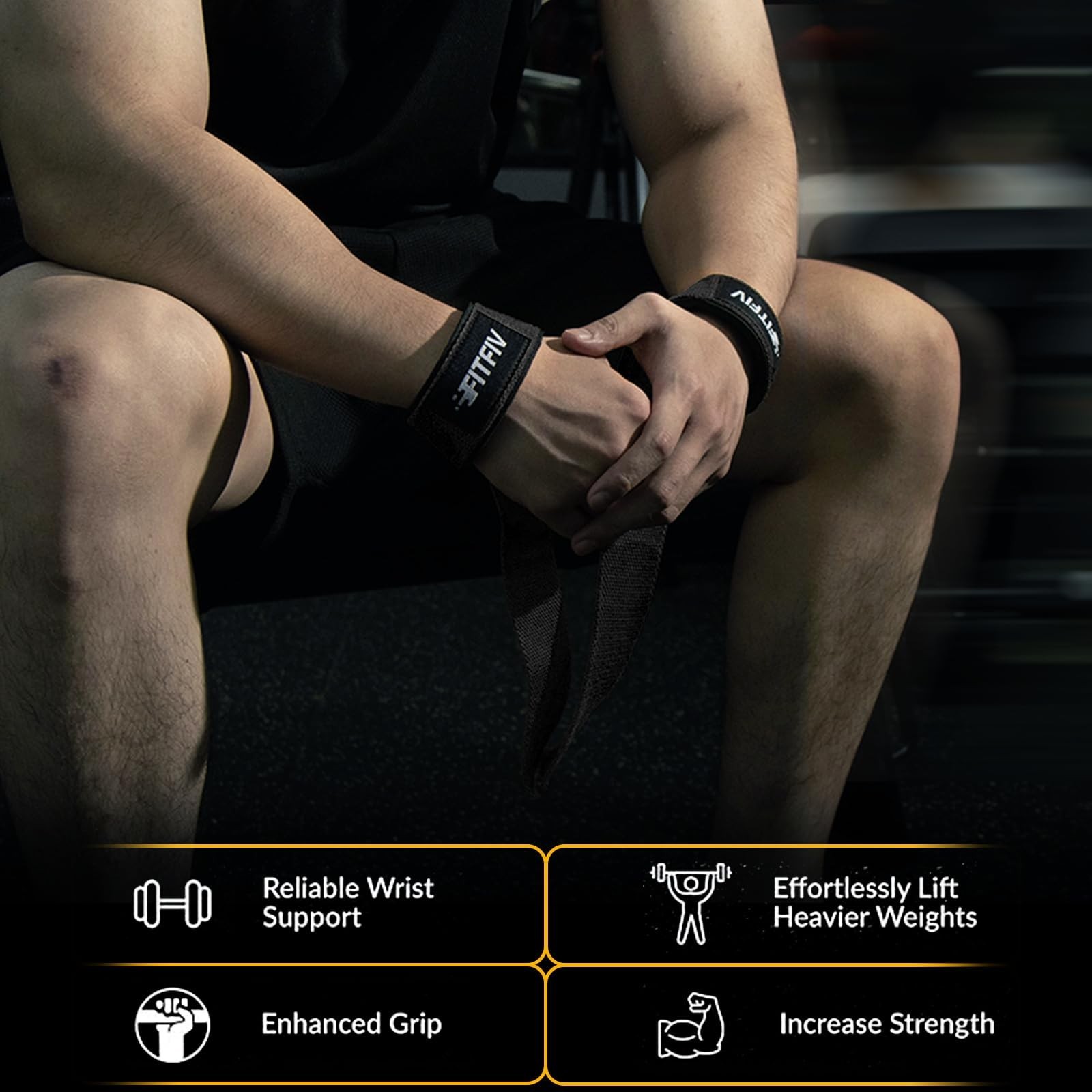 Lifting Straps for Weightlifting, Lifting Wrist Straps for Gym Strength Train...