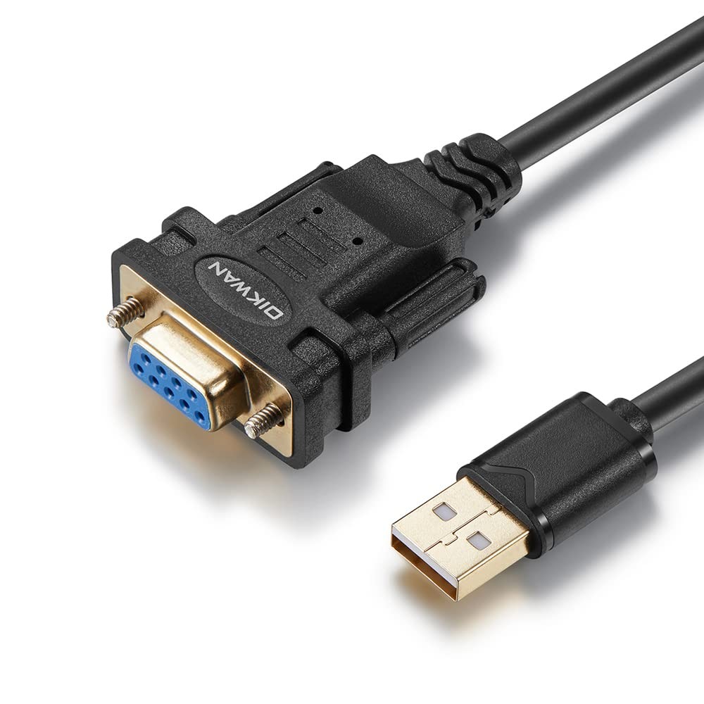 OIKWAN USB to RS232 Serial Adapter with FTDI Chipset - 2.0 6ft, Black