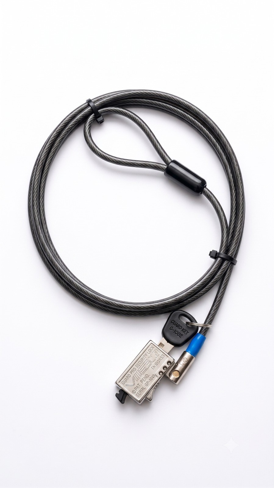 Vintage Guard Pro Security Cable Lock for Laptop Computer with Key G-1002 - Open