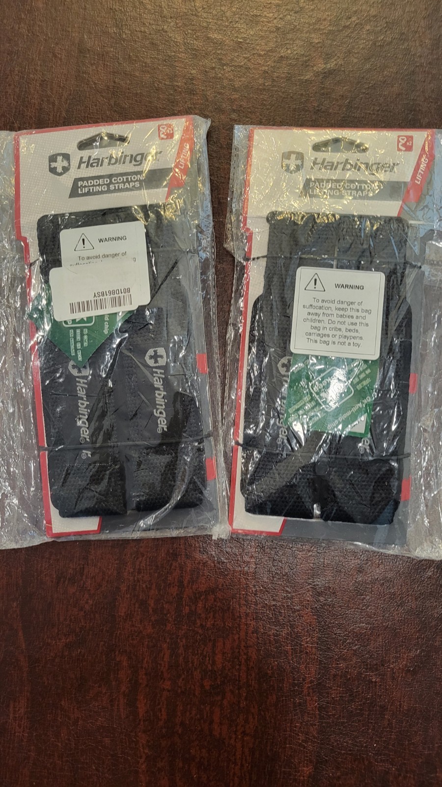 Lot 2 Harbinger Padded Cotton Lift Straps , 21.5" L x 1.5" W NEW