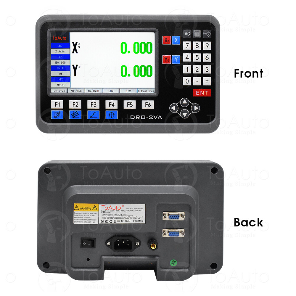2Axis LCD DRO with 2pc Linear Scale 8" 38"(200+950mm)Digital Readout for Milling