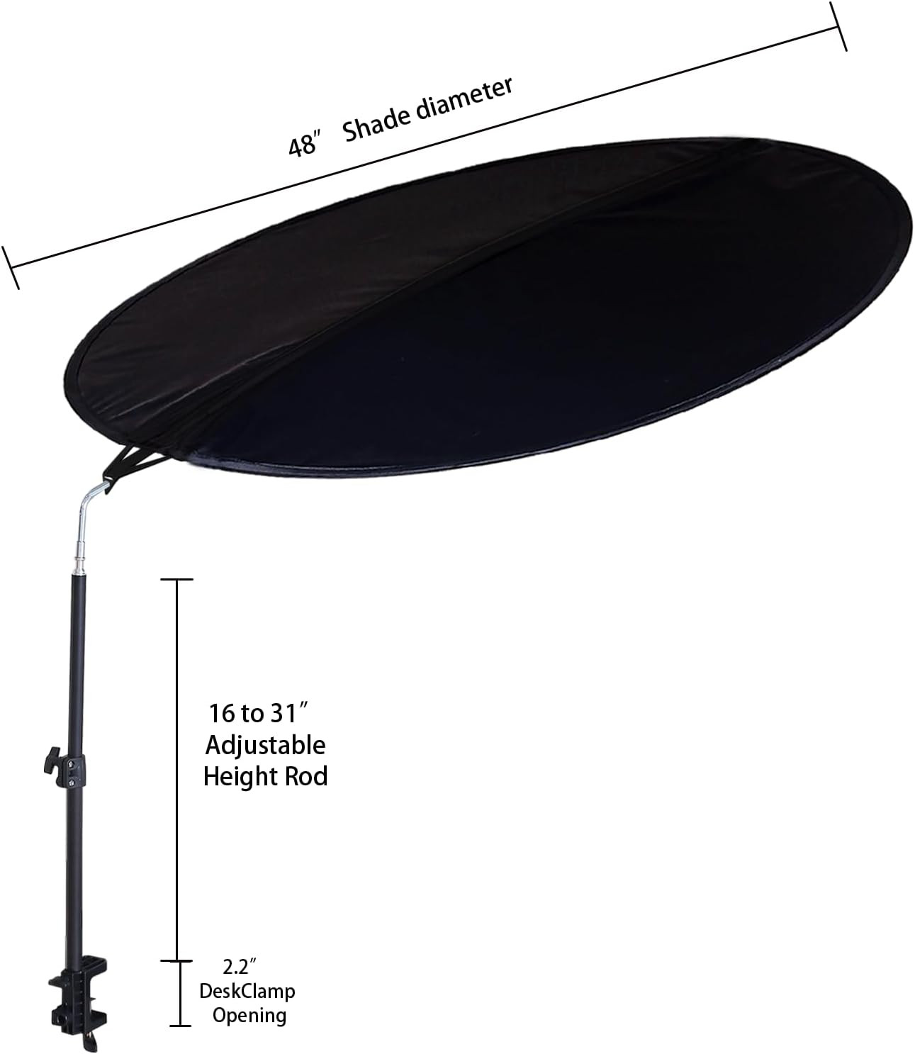 Office Cubicle and Desk Shade - Foldable 48" Circular Shading, Light-Proof Desk