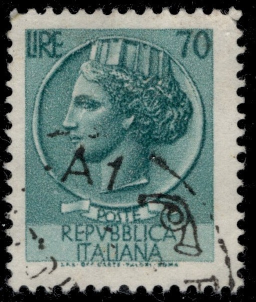 ITALY 786A - Allegory of Italia "1960 Prussian Green" (pc43908)