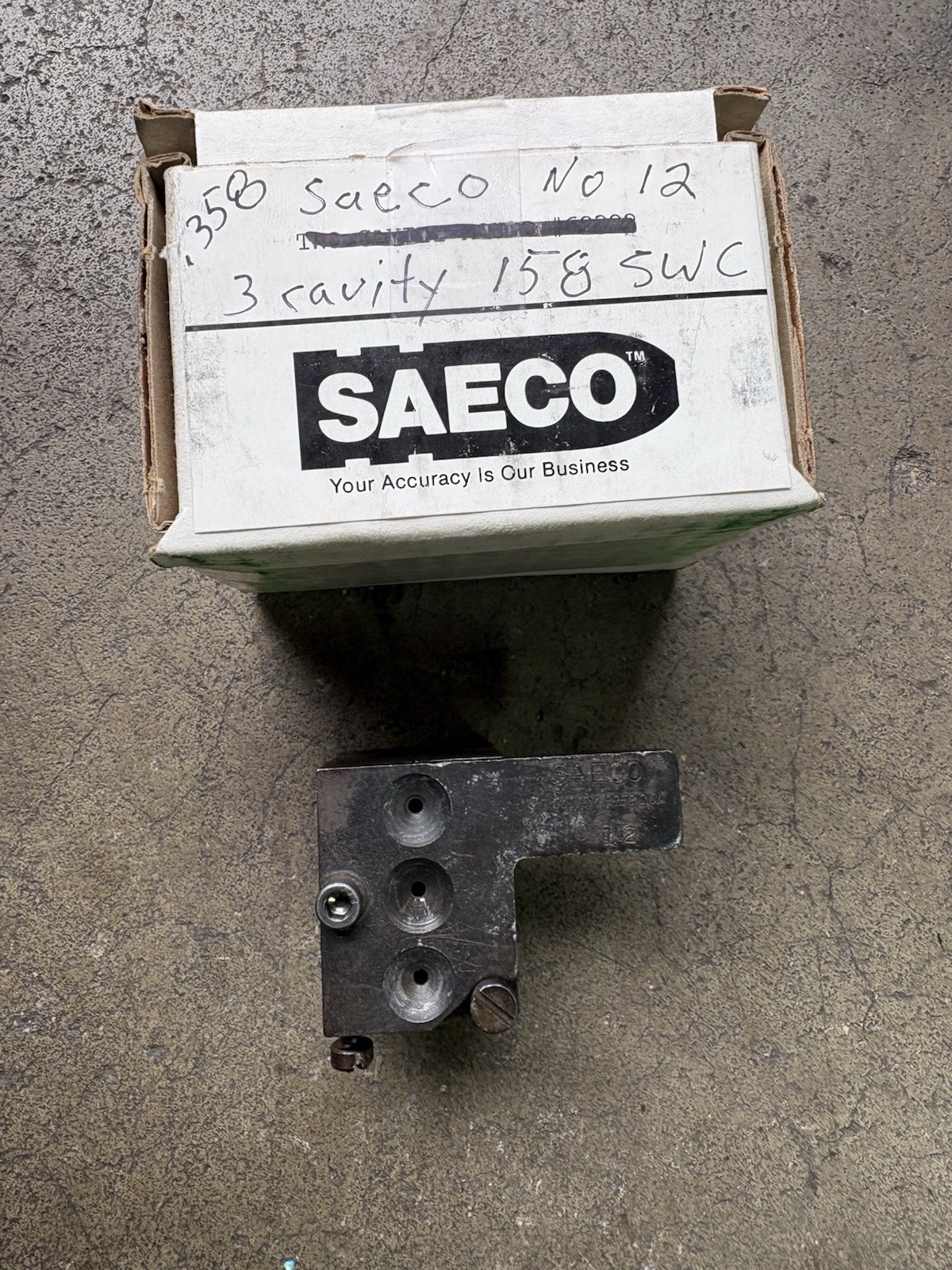 SAECO #12 3-Cavity Mold 38/357 158gn .358 Diameter Semi Wad Cutter