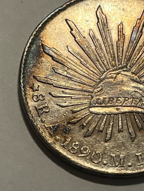 1890-As M 8 Reales/Silver/AU #17814