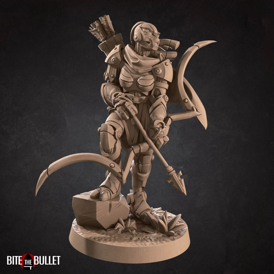 Warforged Ranger / Archer with Dreads - Bite the Bullet Fantasy D&D