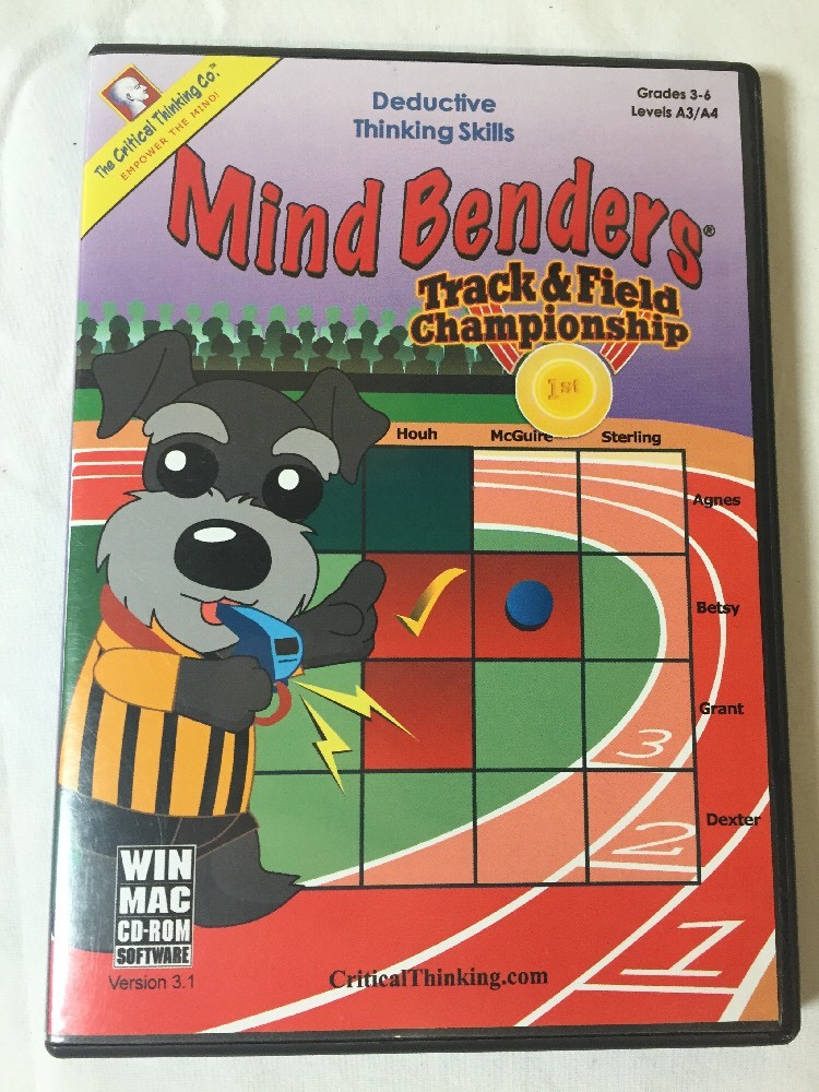 Mind Benders Track and Field Championship Thinking Skills Games CD Grades 3-6