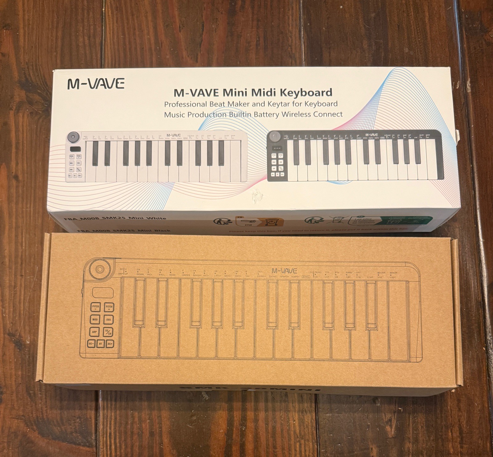 M-VAVE Mini Midi Keyboard SMK-25 Wireless Black NEW open box