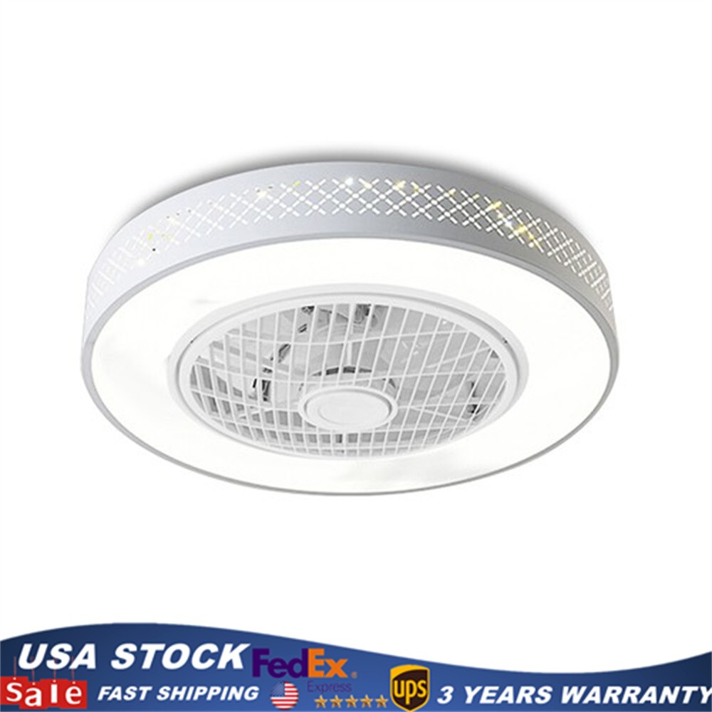20" Modern Fan Lights Flush Mount LED Ceiling Light kit With Remote Control